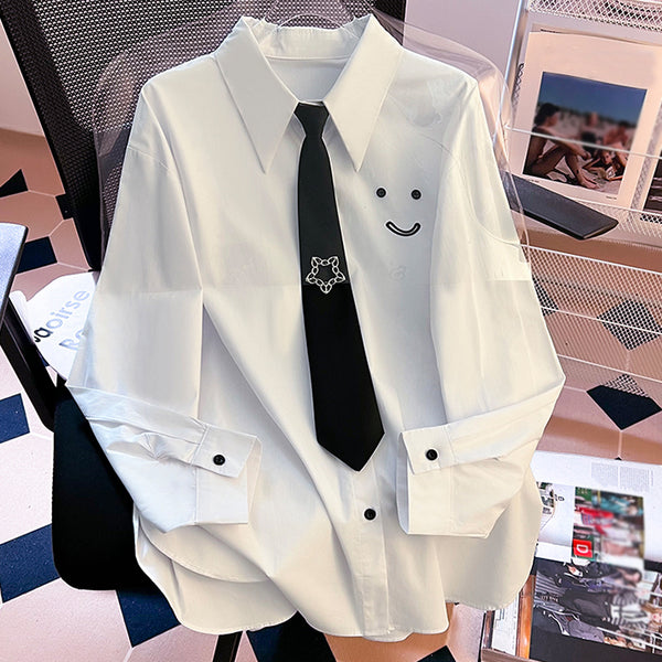 Smiley College Style Casual Tie Shirt