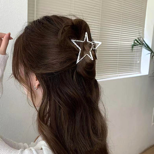 Metal Five-Pointed Star Silver Fashion Hairpin