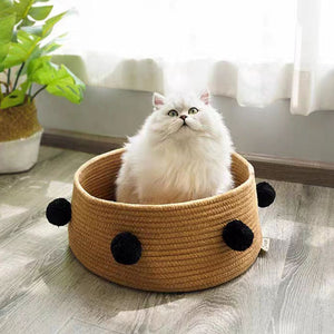 Woven Cat Nest Fully Enclosed Bed House Kennel Pet Fence