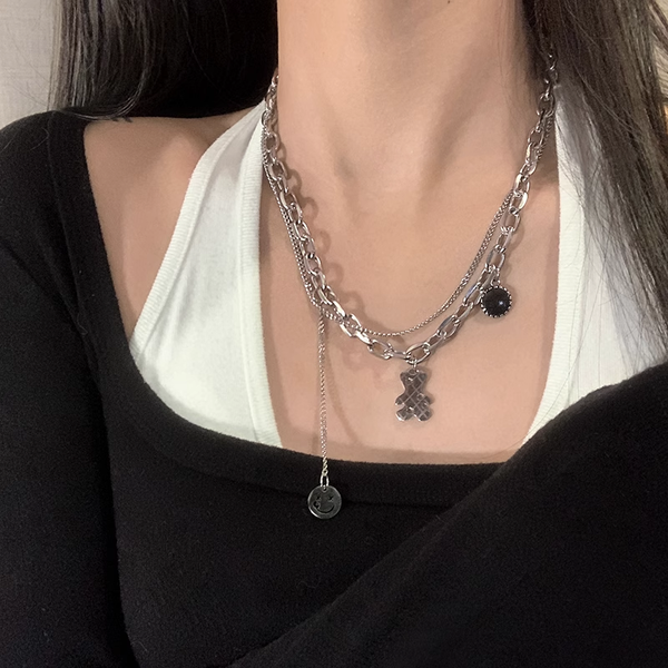 Steel Double Layer Necklace Non-Fading Clavicle Chain
