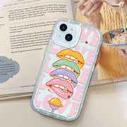 Colorful lips silicone iphone case