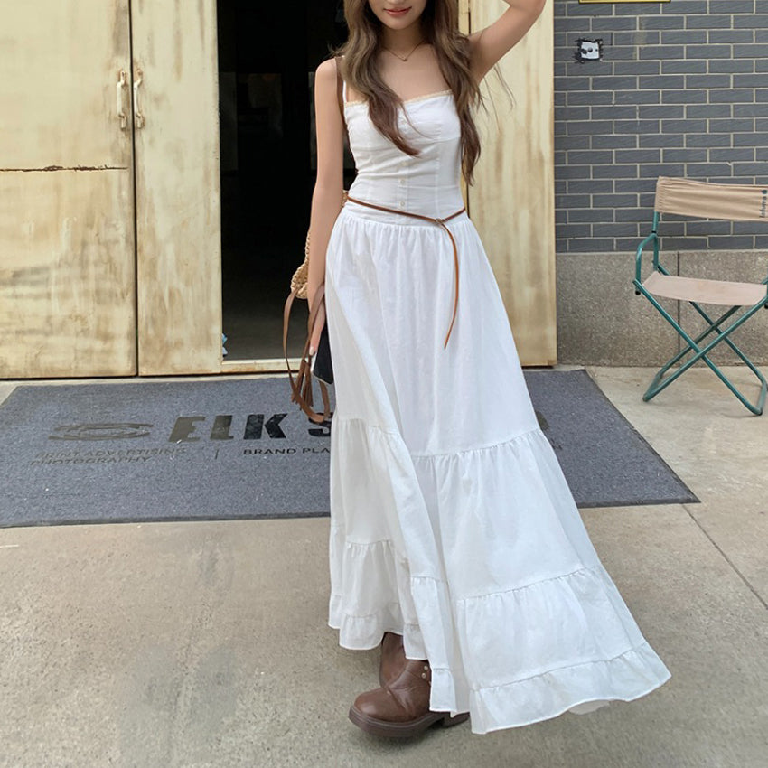 Pure Cotton White Tiered Cami Dress