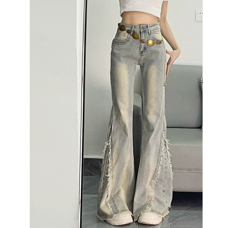 Retro Low-Rise Flared Jeans