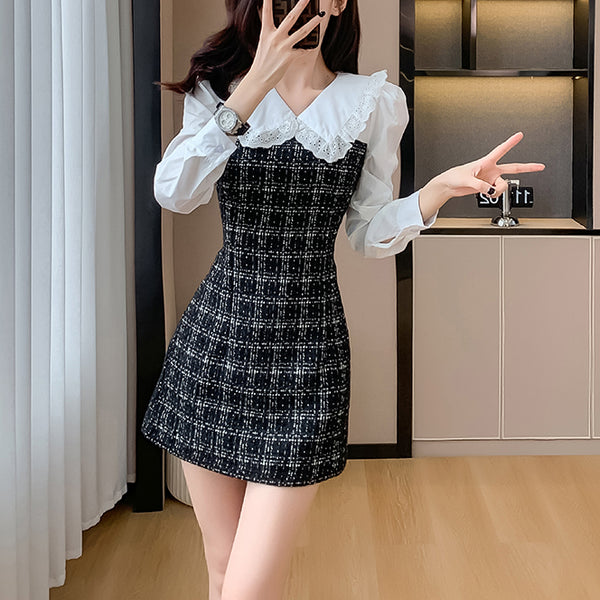 French Fashion Doll Collar Dress Suit