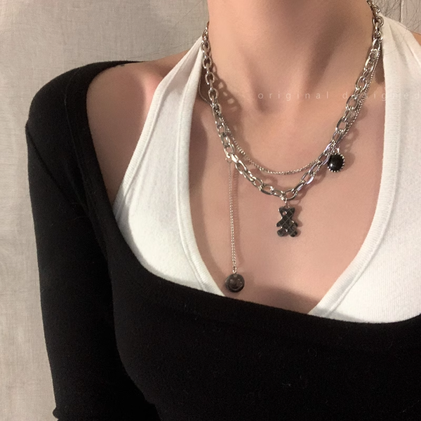 Steel Double Layer Necklace Non-Fading Clavicle Chain