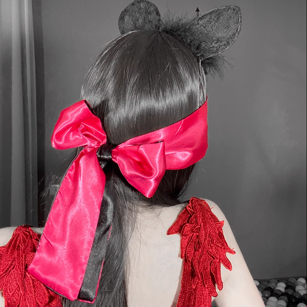 Tie Bow Cosplay Cover Up Eye Mask