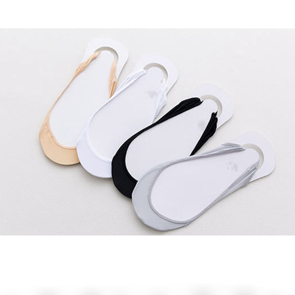 Invisible exposed heel pad ice silk crew socks