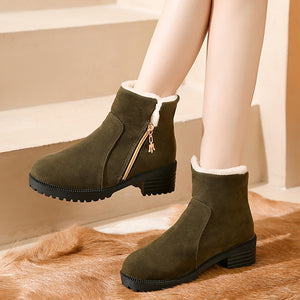 Cotton Versatile Flat Thick Heel Warm Snow Boots