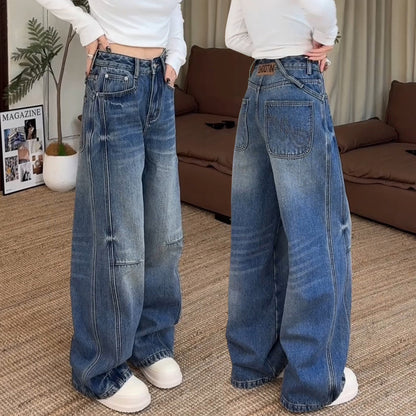 Fleece-Lined Vintage Wide-Leg Trousers