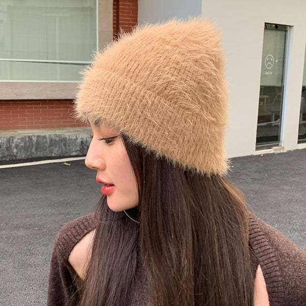Warm Plush Bowler Knit Hat