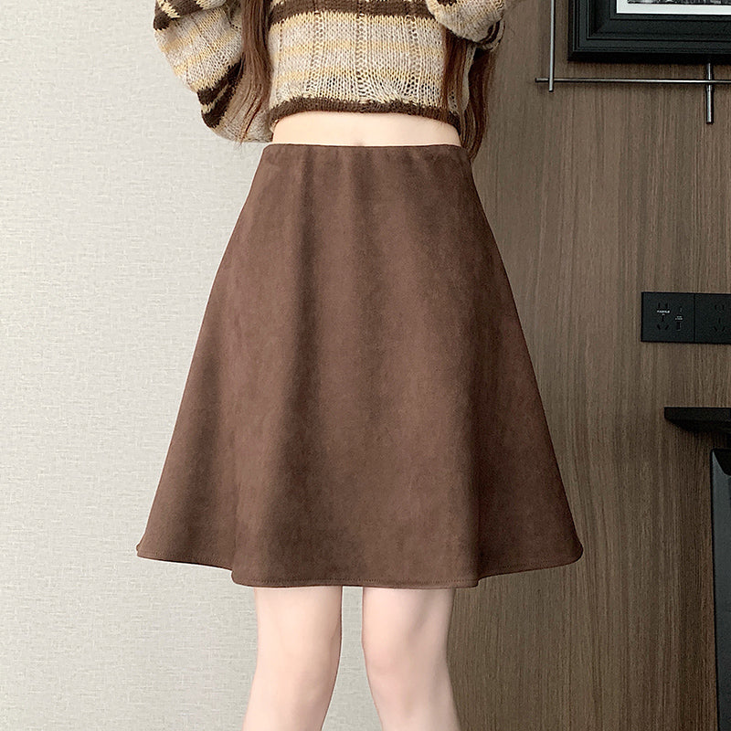 High-Waisted Midi A-Line Skirt