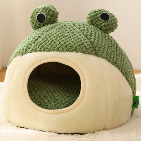 Green Frog Three-Dimensional Cat Warm Dog House Nest