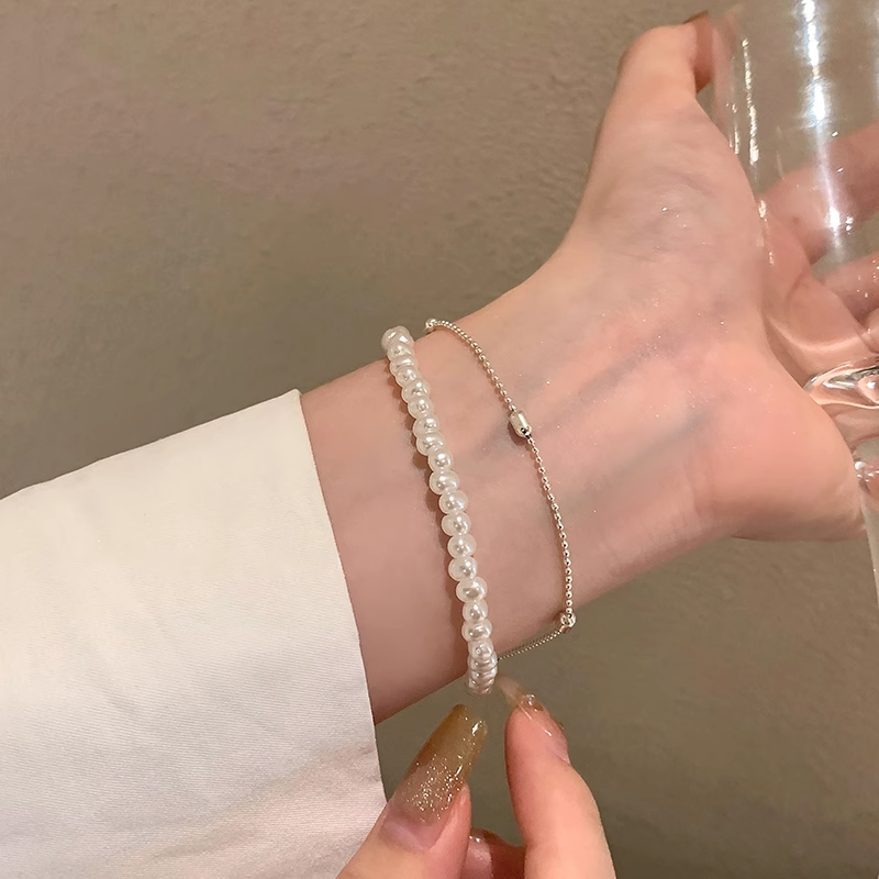 Double-Layer Stacked Pearl Versatile Bracelets Hand Accessories