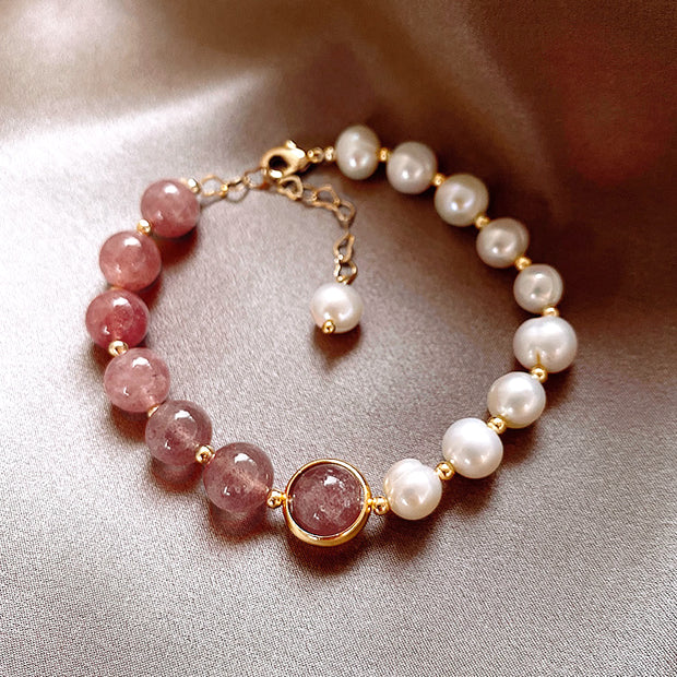 Vintage hetian jade bead glass bracelet