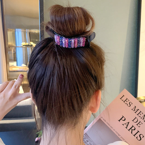 Rainbow meatball hairstyle clip hair accessories