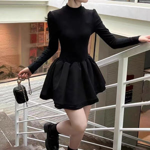 Threaded Princess Style Inner Black Dress