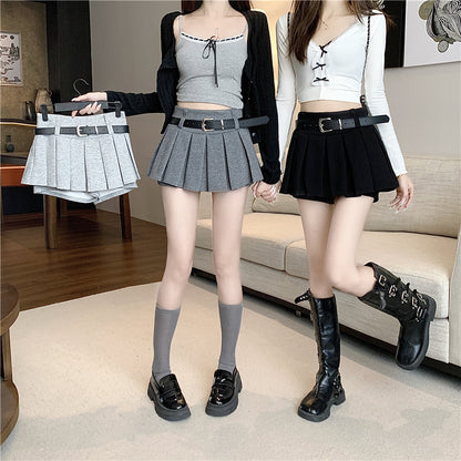Stylish High-Waisted Pleated Skirt