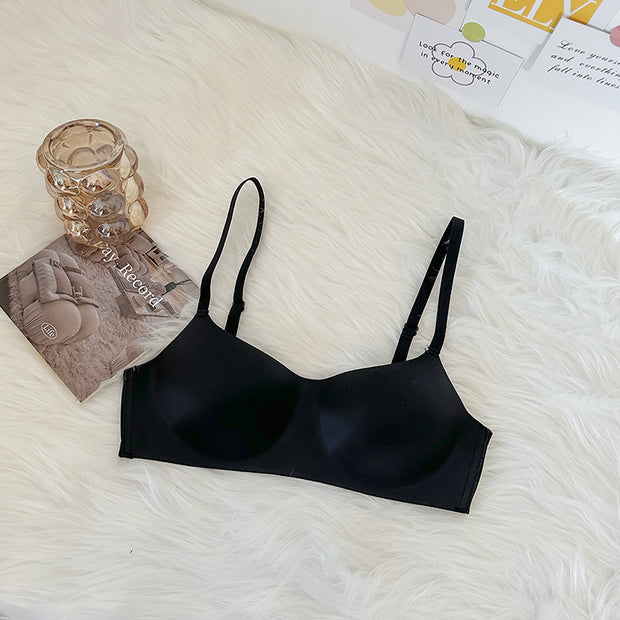 Fixed strap no steel ring thin push up lingerie bra