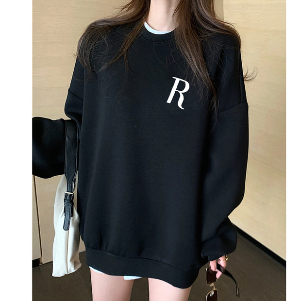 Letter Loose Casual Long Sleeve Sweatshirt