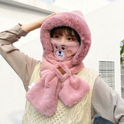 Bear mask scarf hat warm set
