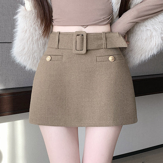 Elegant Wool-Blend Pencil Skirt
