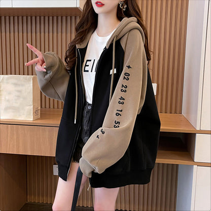 Imitation Cotton And Milk Silk Loose Casual Hooded Jacket