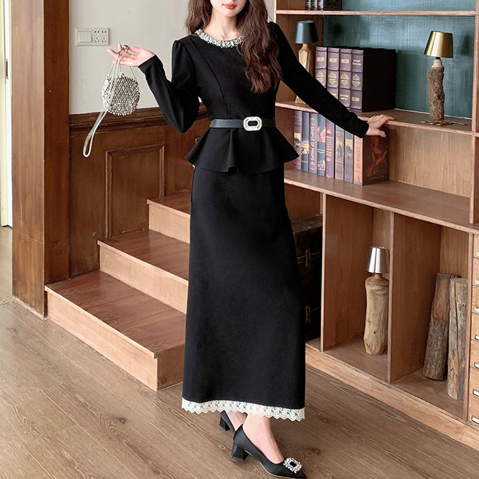 Two-Piece Set Of Ruffled Top And Skirt