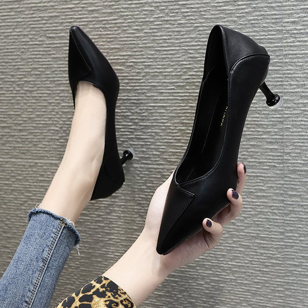 Solid Color Pointed Toe Fashion High Heels
