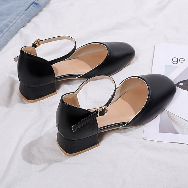 Chunky heel strap elegant summer sandals
