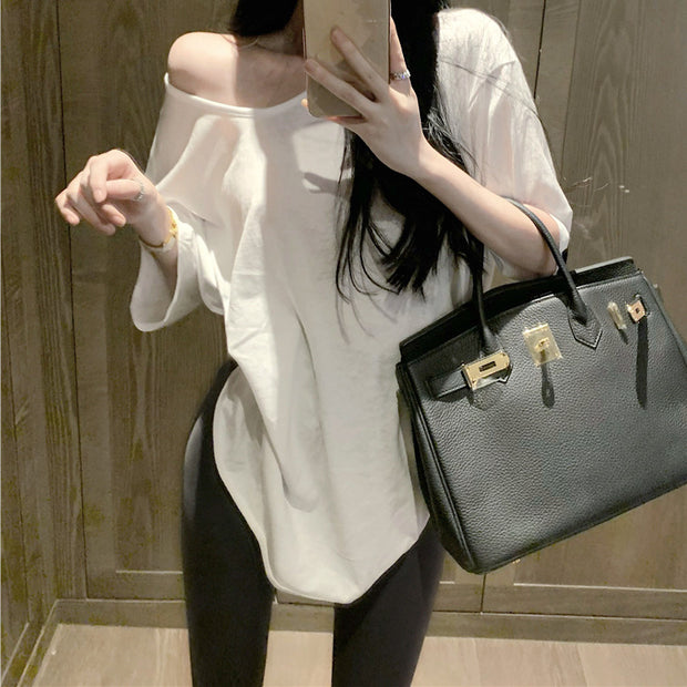 Loose t-shirt top tight elastic pants set