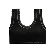 Fixed cup sports wide shoulder underwear tube top