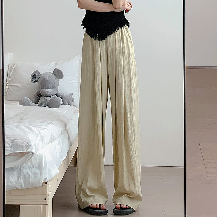 Ice Silk Wide Leg High Waist Cotton Linen Pants DRESSVY