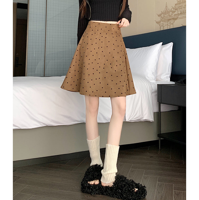 High-Waisted Midi A-Line Skirt
