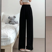 Ice silk wide leg high waist cotton linen pants