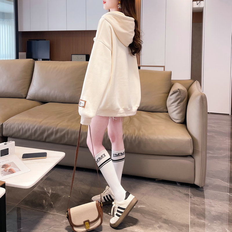 Winter Fleece Hooded Embroidered Sweatshirt