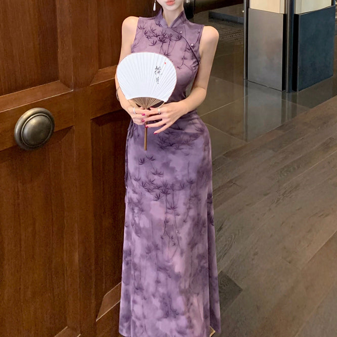 New Chinese Style Bamboo Improved Cheongsam Dress