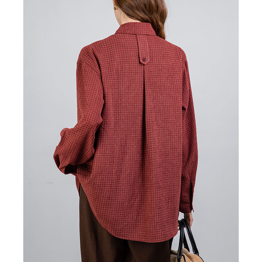 Retro Long-Sleeved Plaid Shirt