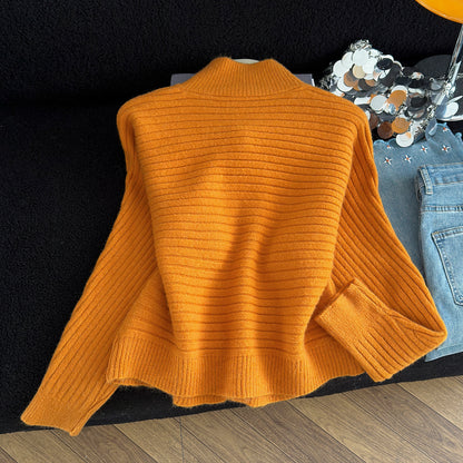 Stylish Stand-Up Collar Knit Cardigan