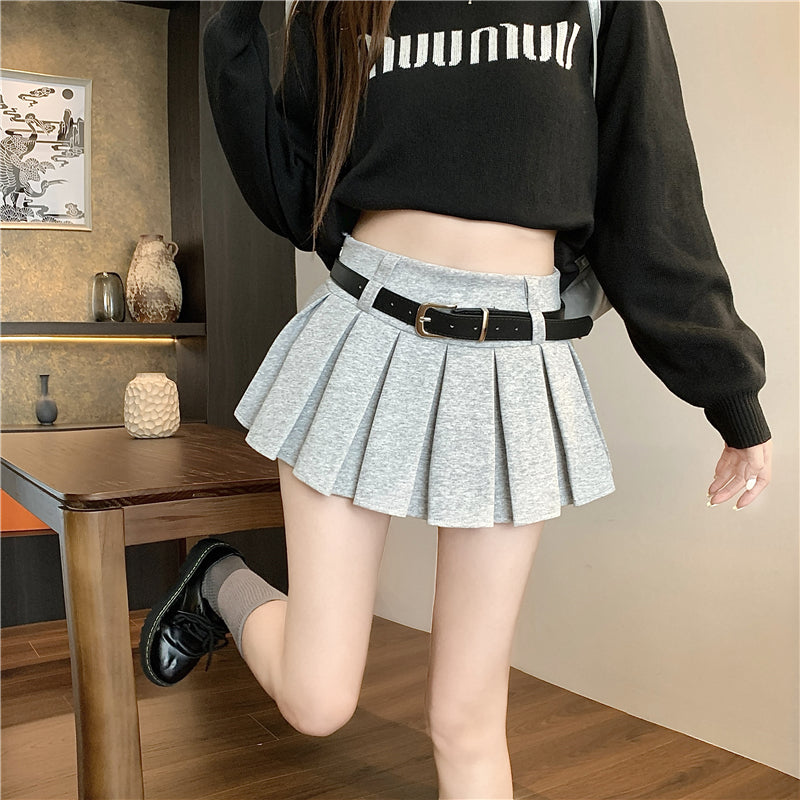 Stylish High-Waisted Pleated Skirt