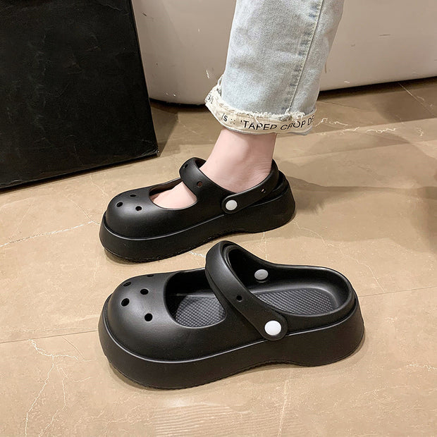 Bowknot slippers thick-soled hole shoes non-slip sandals