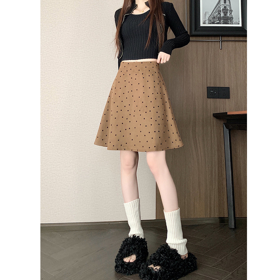 High-Waisted Midi A-Line Skirt