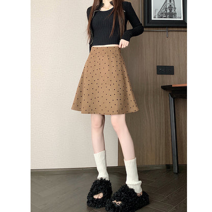High-Waisted Midi A-Line Skirt