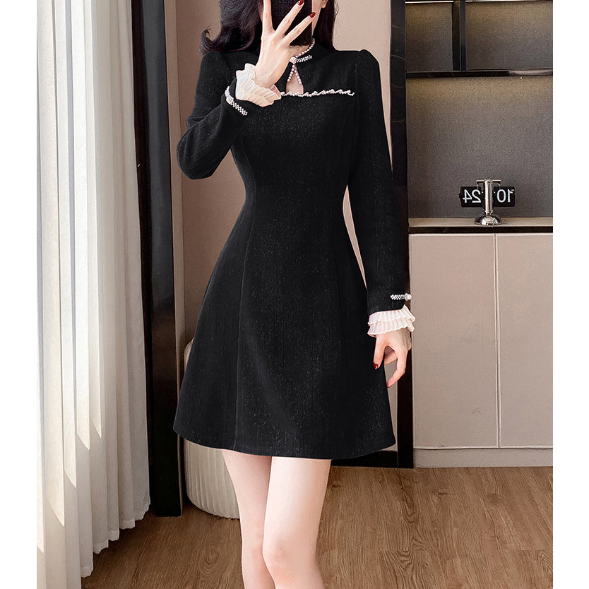 Corduroy Pearl Button Dress