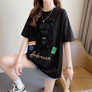 Cotton short-sleeved t-shirt versatile top