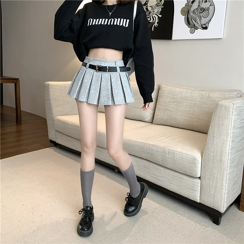 Stylish High-Waisted Pleated Skirt