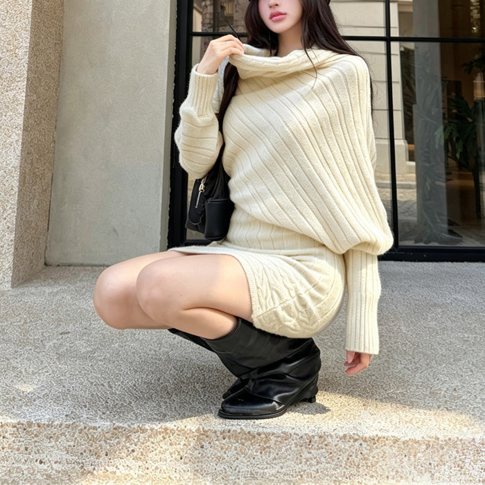 Loose-Fit Stretchy Knit Dress