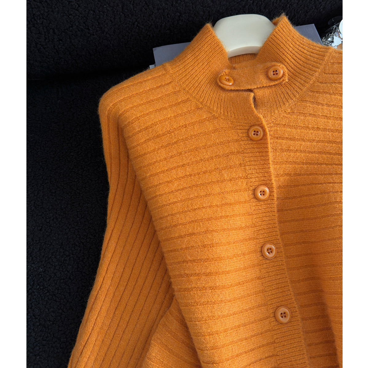 Stylish Stand-Up Collar Knit Cardigan