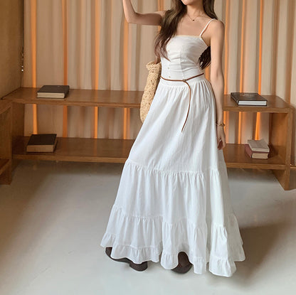 Pure Cotton White Tiered Cami Dress
