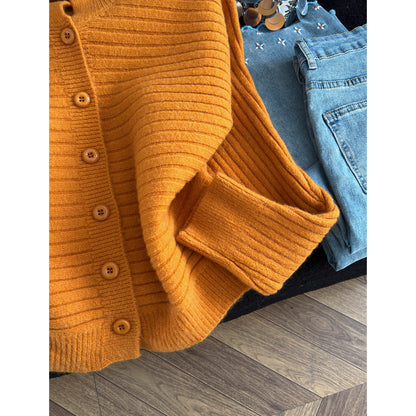 Stylish Stand-Up Collar Knit Cardigan