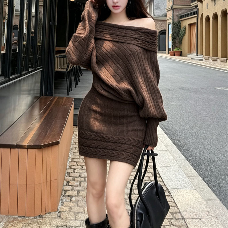 Loose-Fit Stretchy Knit Dress